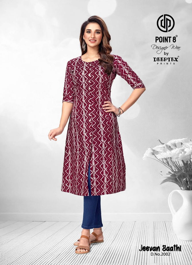 Jeevan Sathi Vol 2 By Deeptex A Line Cotton Printed Kurti Suppliers In India